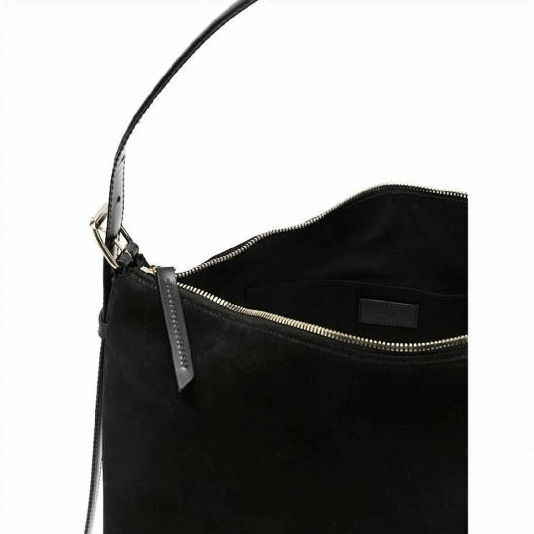 Suede Leather Tote Bag with Minimalist Design and Zip Closure