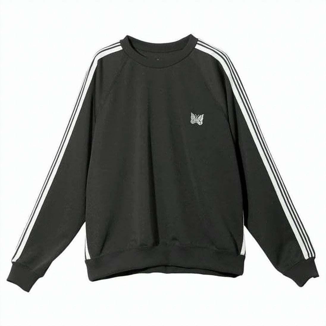 Black Polyester White Stripe Sporty Top