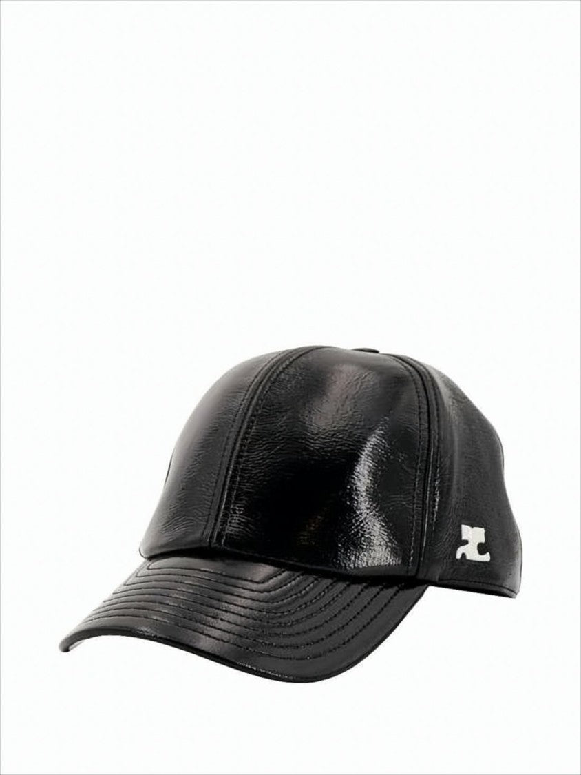 Structured Black Cap with Curved Brim