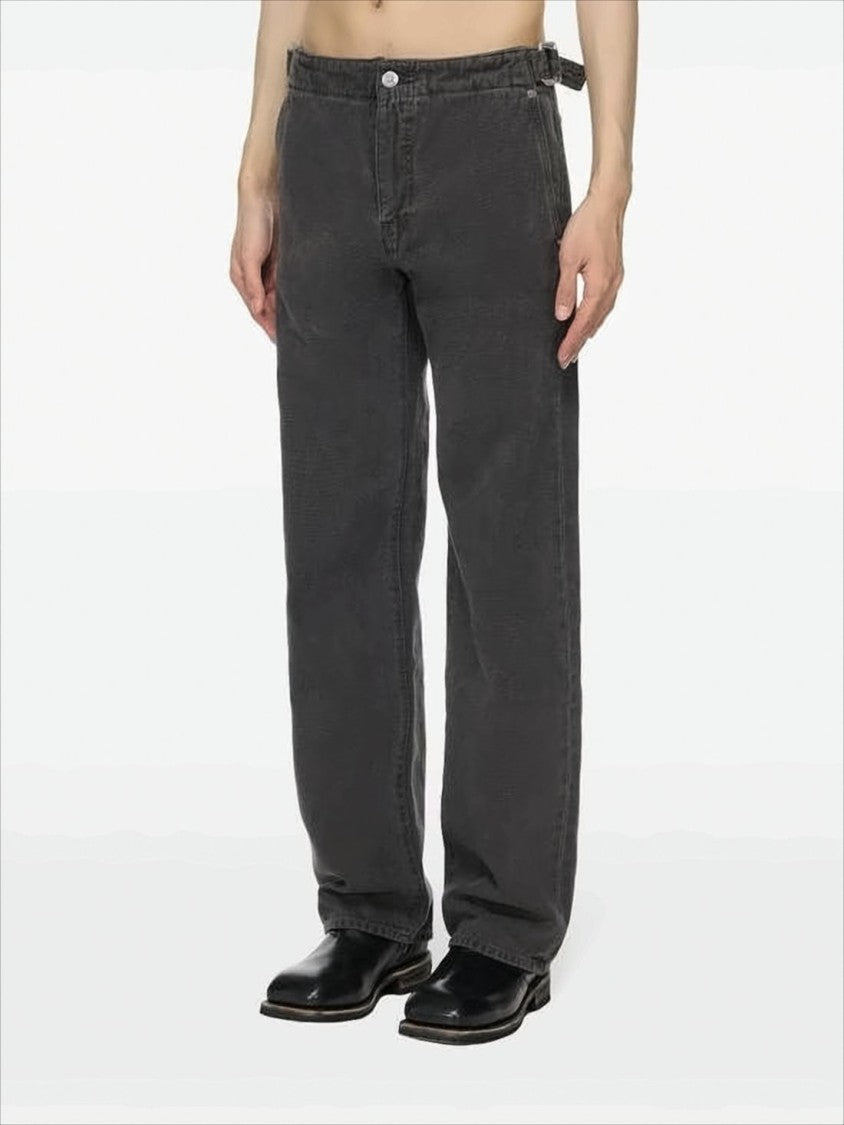 Relaxed-Fit Black Denim Pants with Classic Five-Pocket Style
