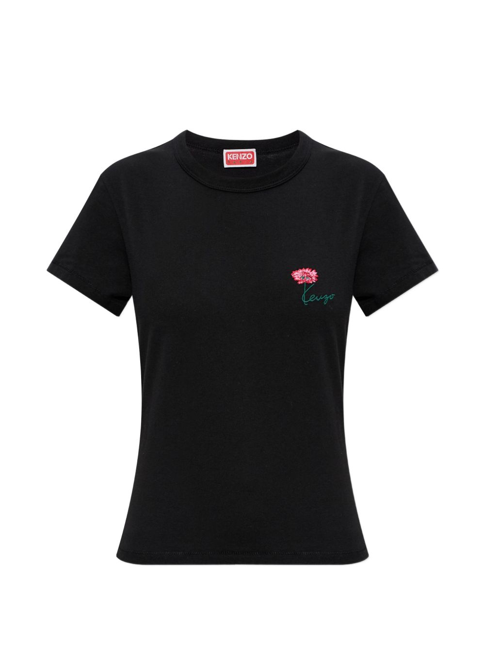 Black Minimalist Crew Neck Cotton Top
