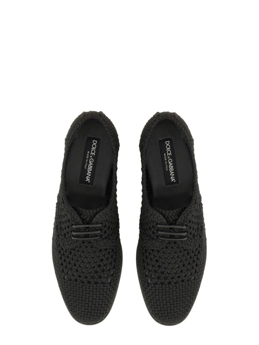 Woven Black Derby Shoe