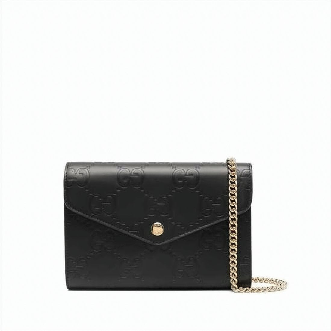 Embossed Leather Crossbody Bag with Gold-tone Hardware