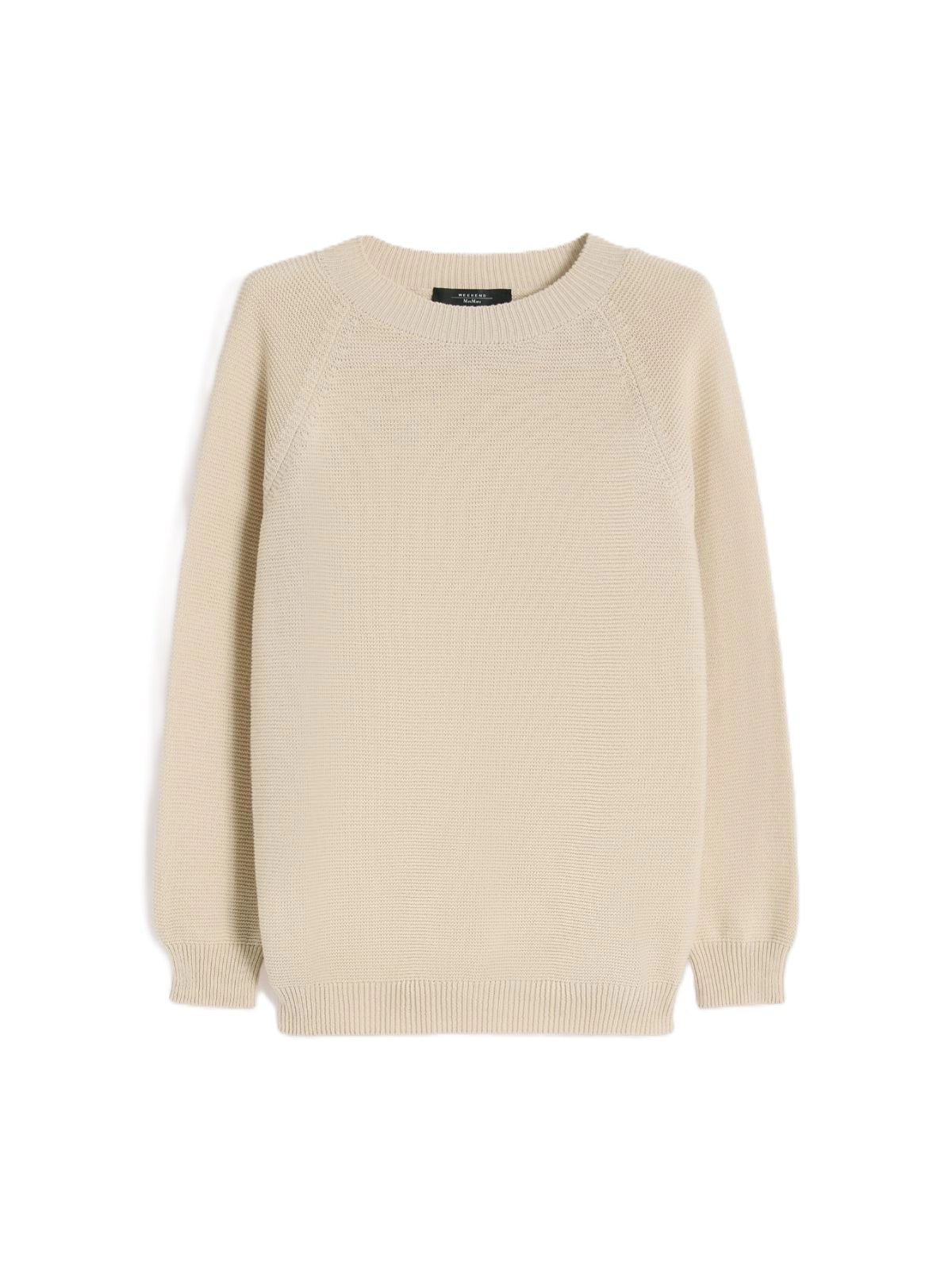 Knit Sweater with Crew Neckline and Raglan Sleeves