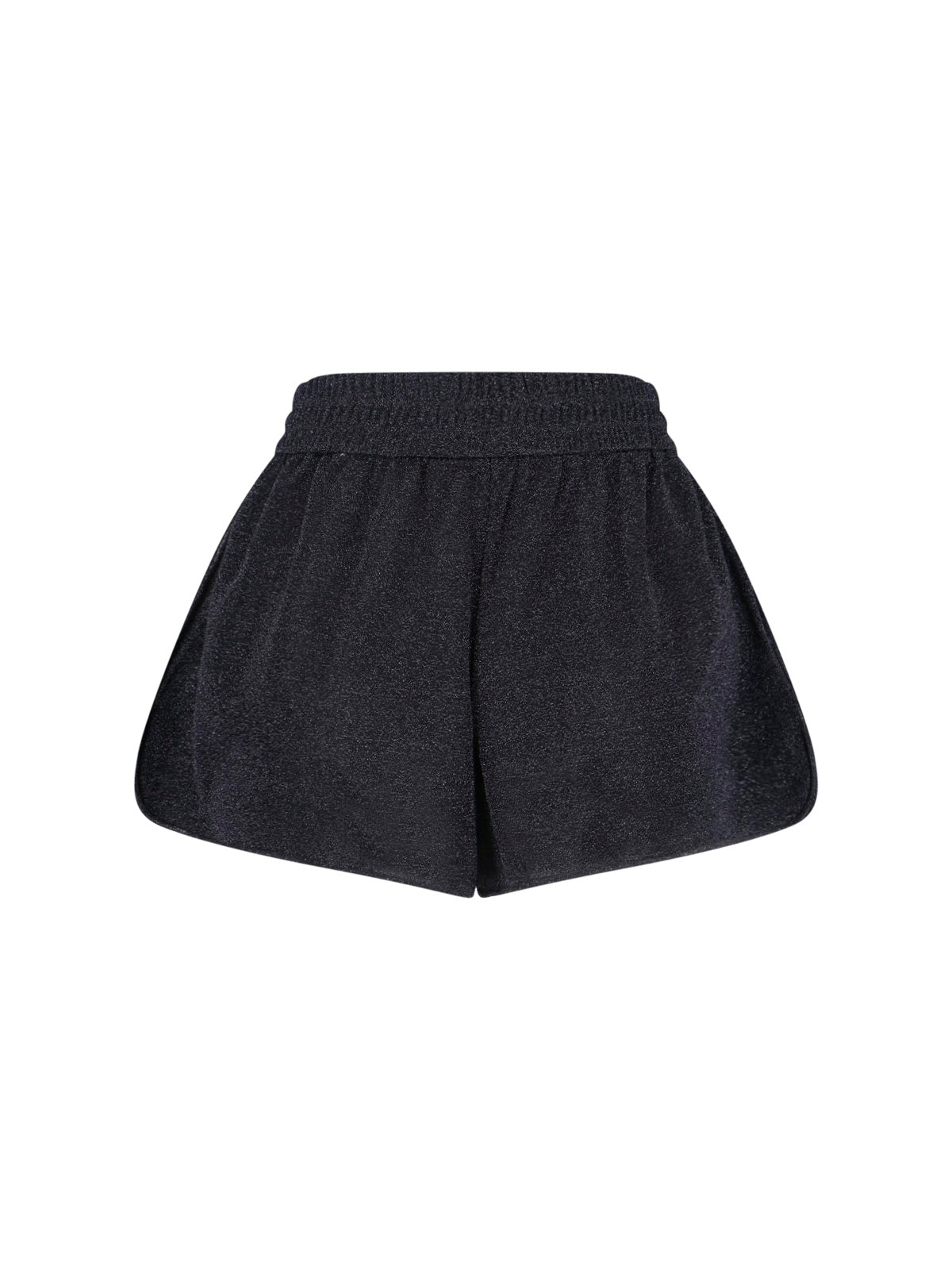 "Lumière" Oseree Shorts In Black Metallic Semi-Sheer Fabric