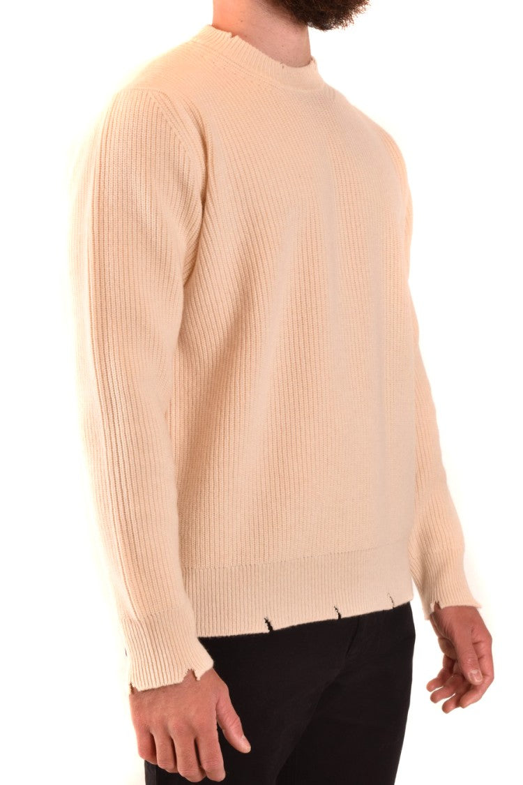 Milk-Colored Merino And Cashmere Knit Sweater