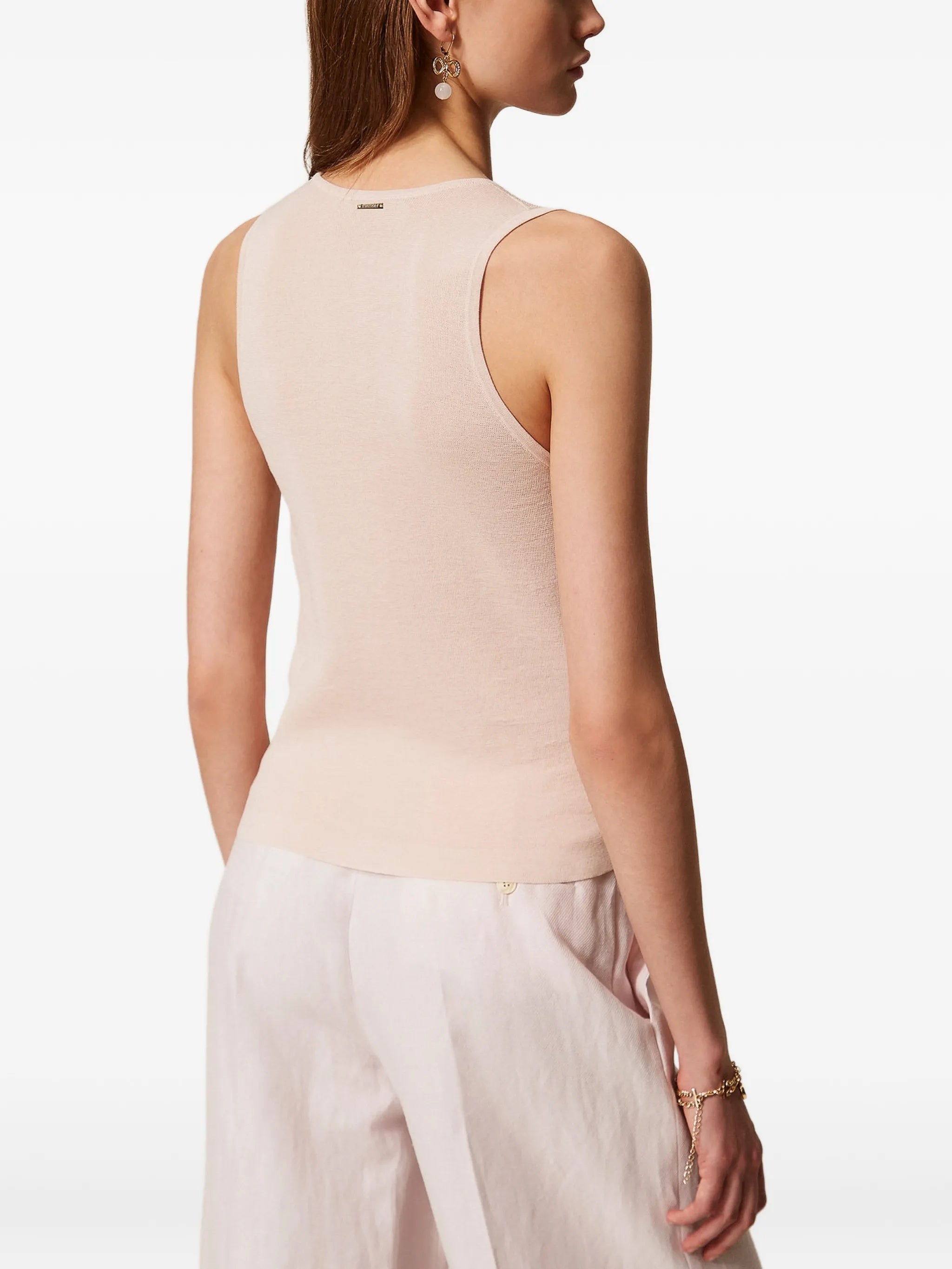Neutral Top Scoop Neck Knit Top