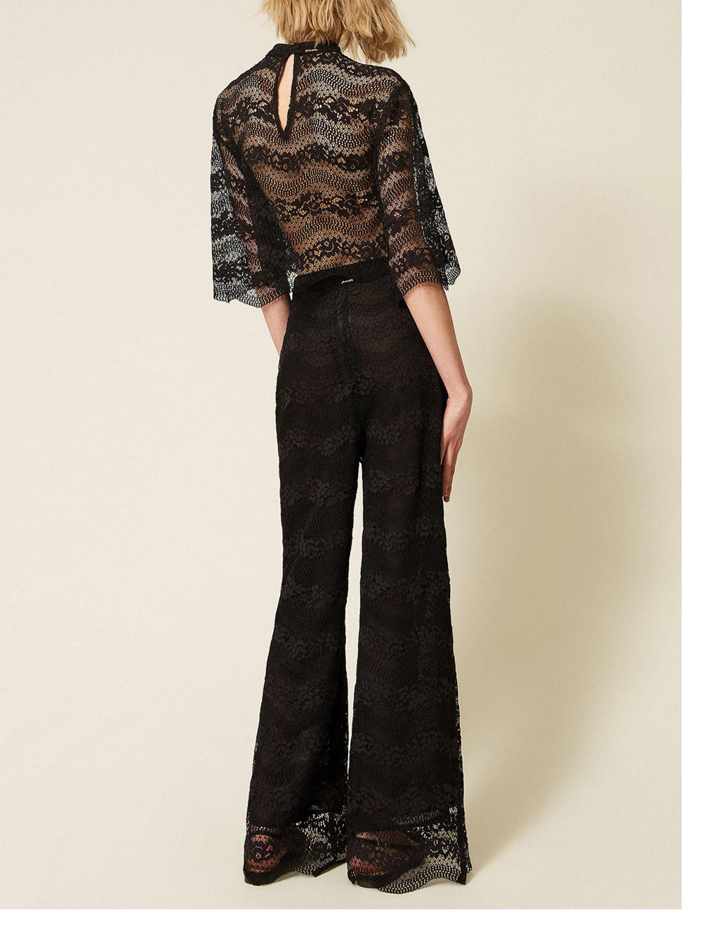 Macramé Wide-Leg Pants