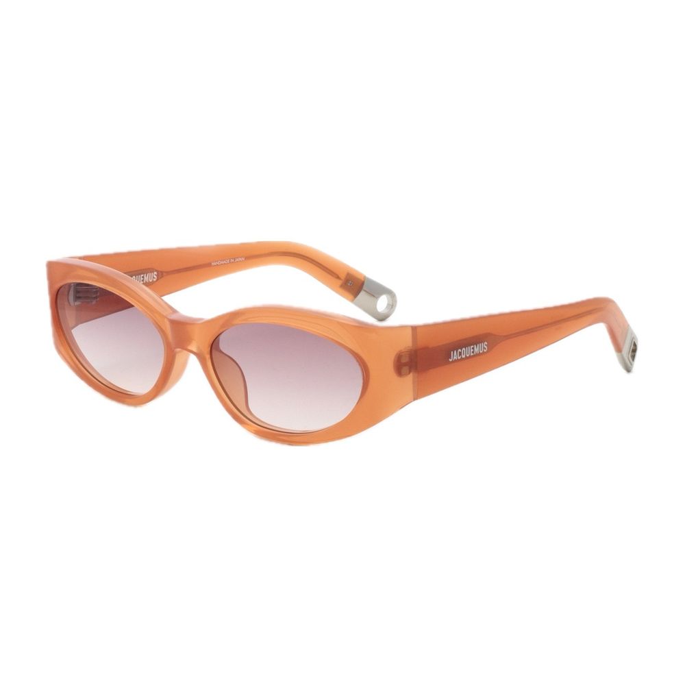 Les Lunettes Jac4 Ovalo Linea "Les Sculptures" Oval Orange Acetate Sunglasses