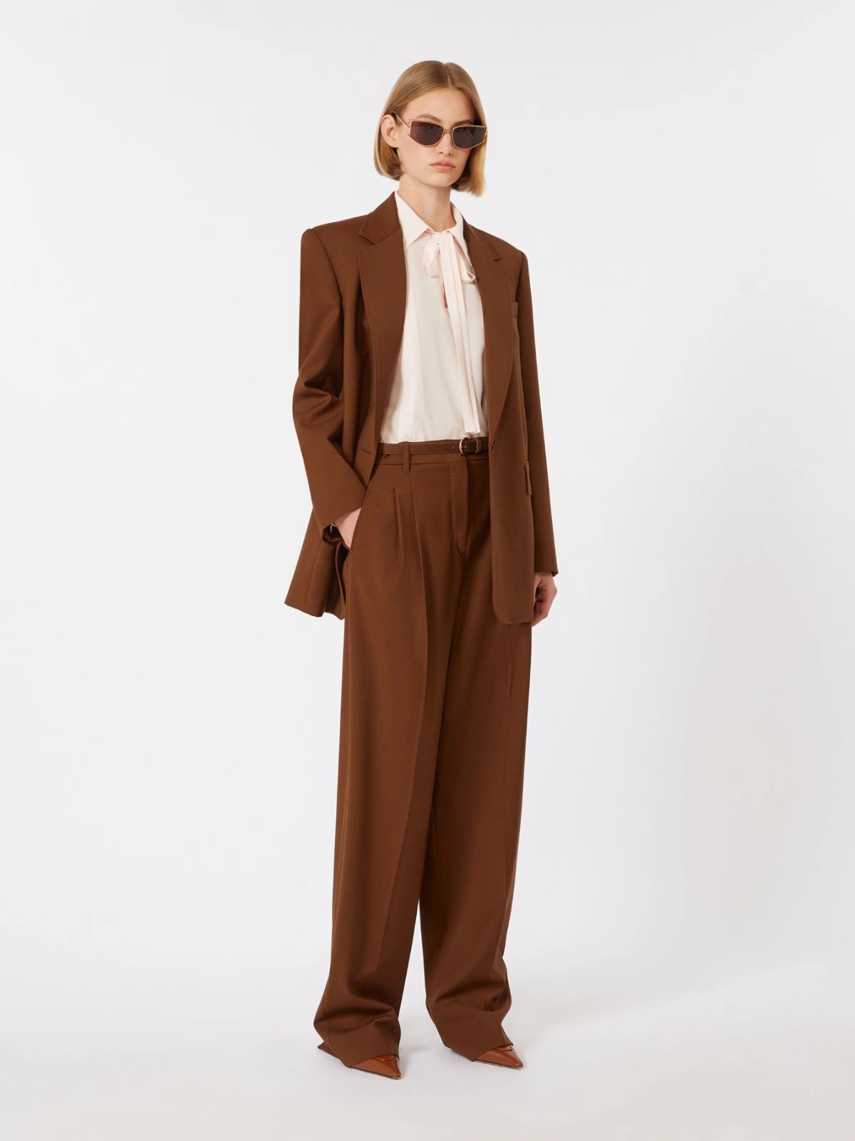 Structured Tailored Blazer with Sharp Shoulders