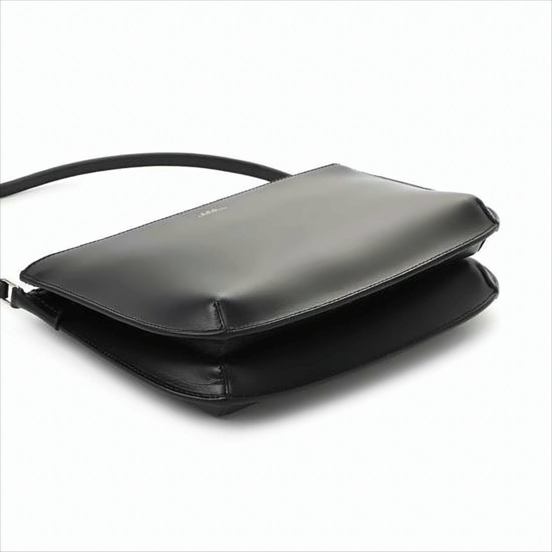 Smooth Leather Double Pouch Crossbody Bag