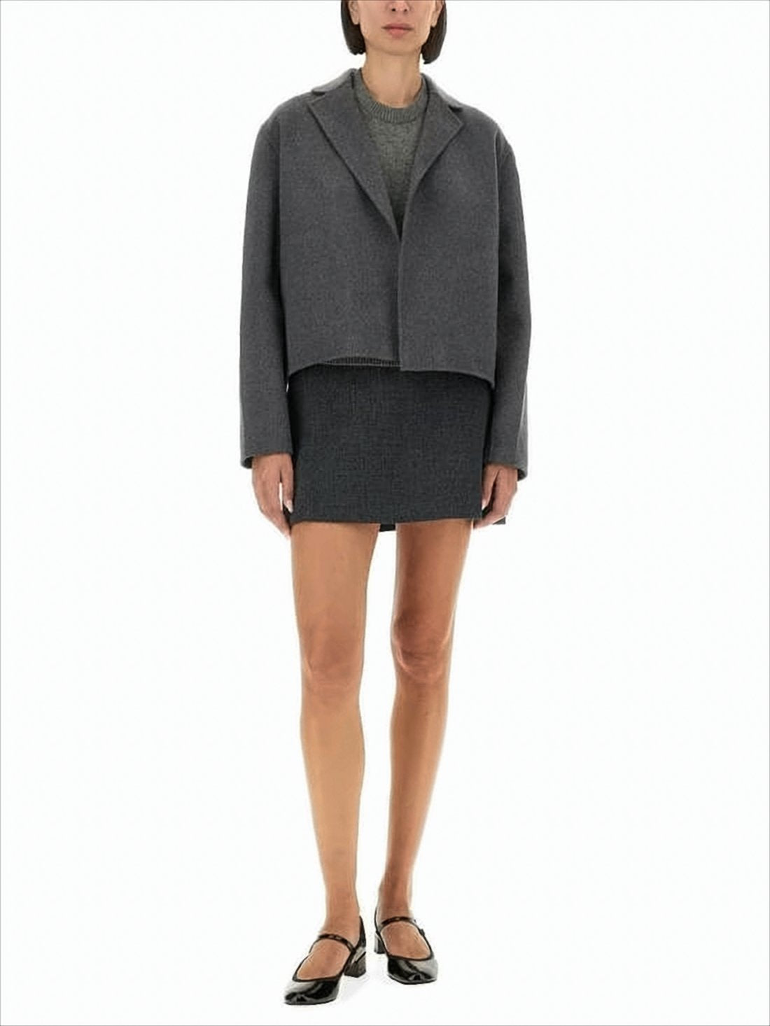Straight Silhouette Mini Skirt with Design