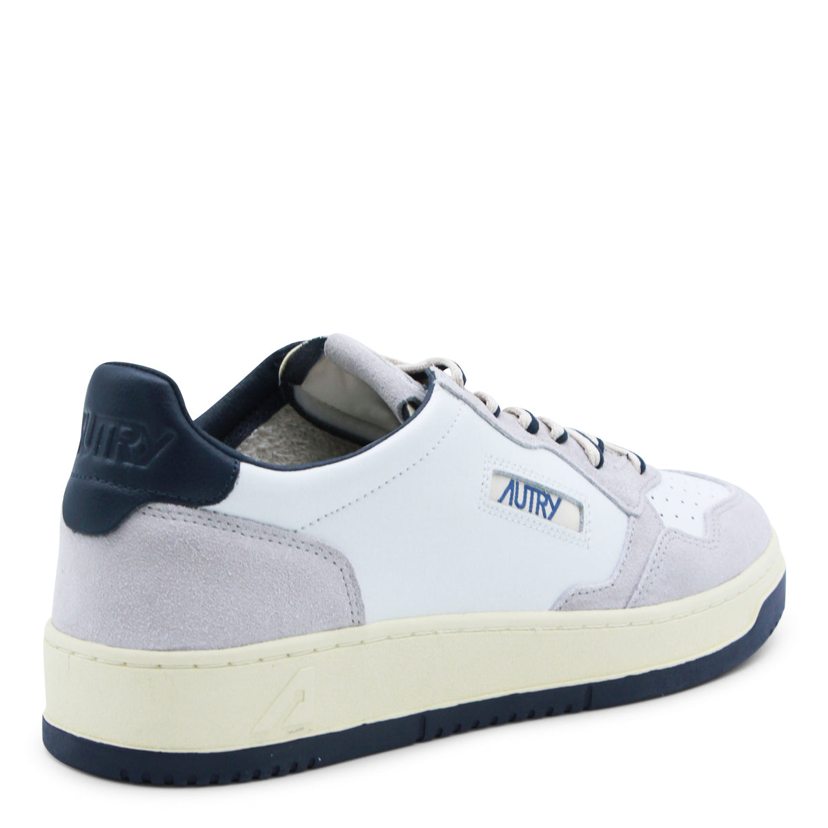 White And Grey Leather Sneakers