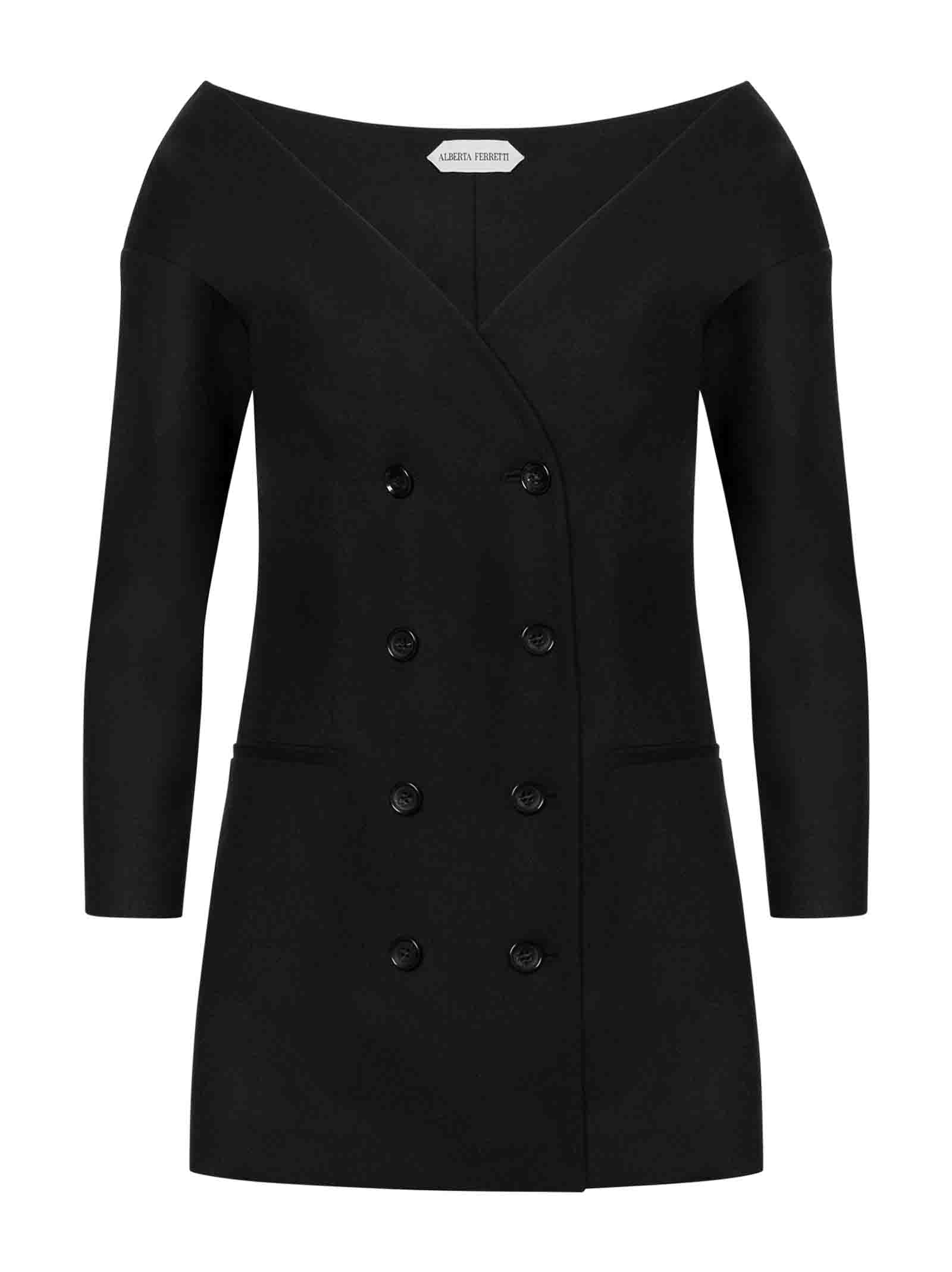 Double-Breasted Off-the-Shoulder Alberta Ferretti Blazer