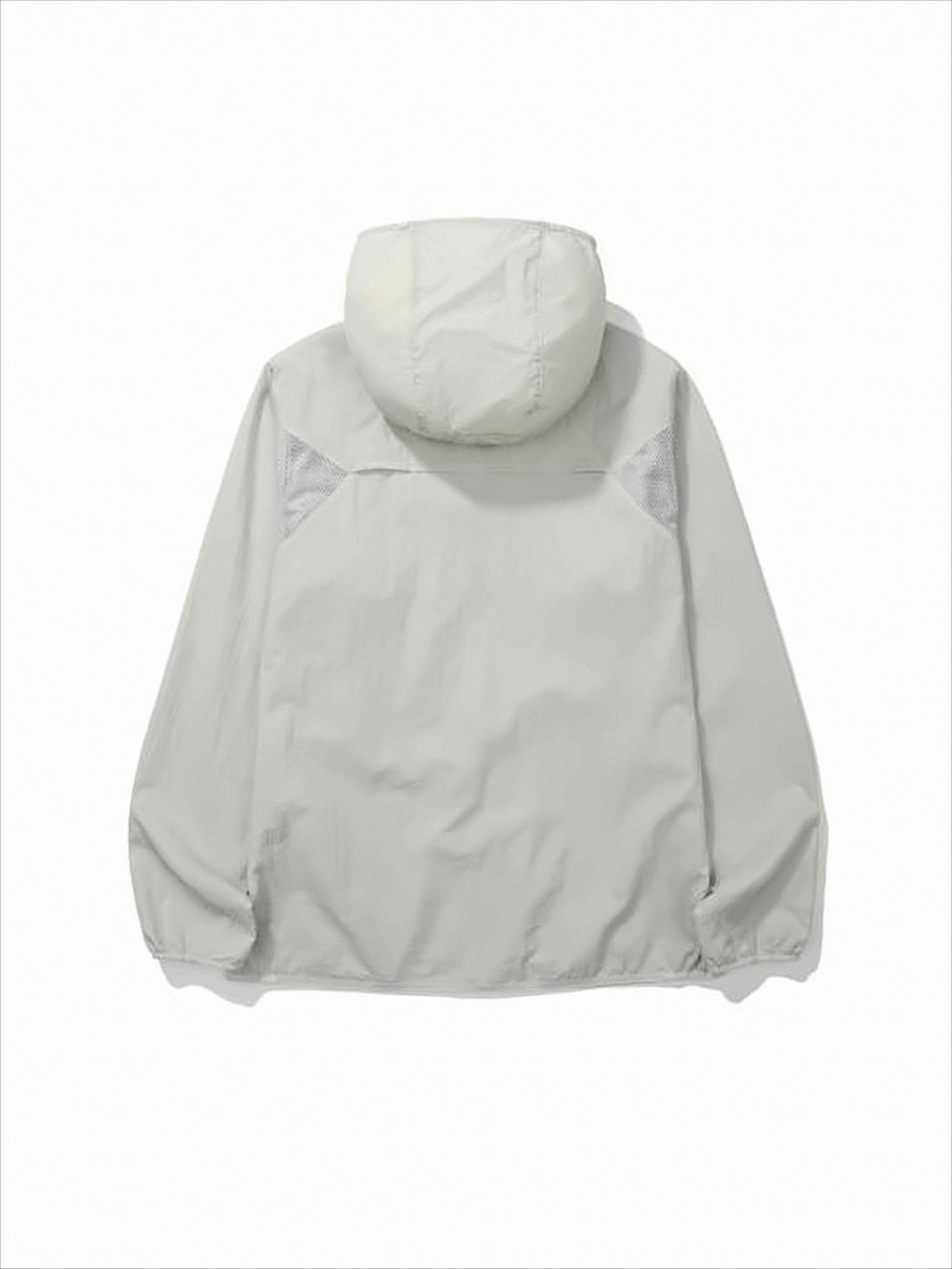 Textured White Lightweight Jacket with Hood