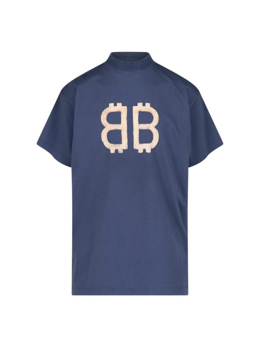 "Crypto" Printed T-Shirt – Vintage Blue