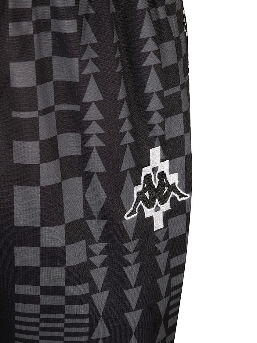 Geometric Pattern Trousers With Tapered Legs