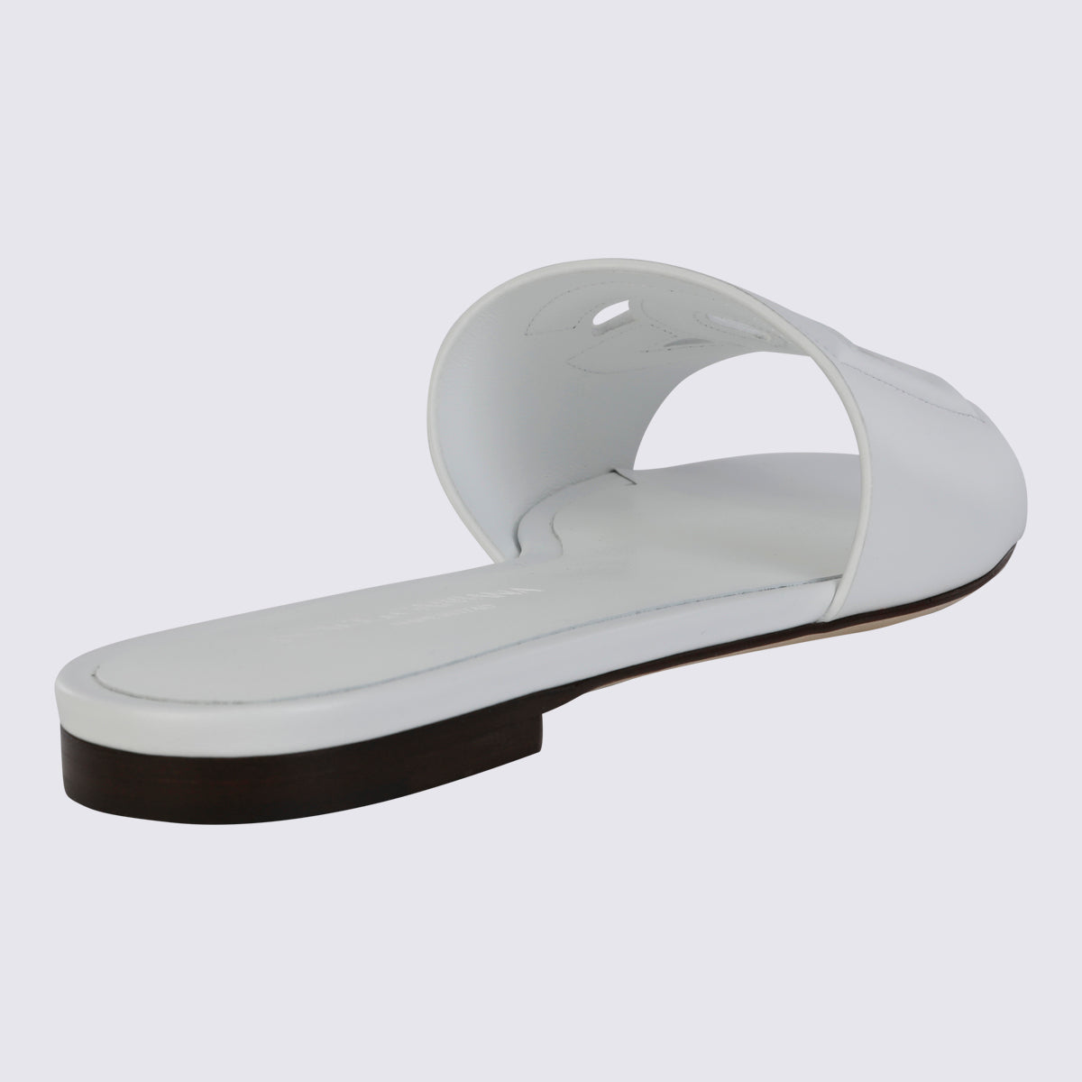 White Leather Dg Millennials Slides