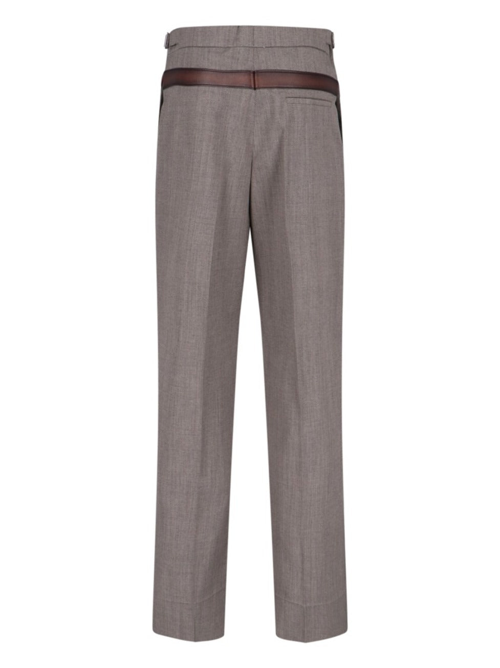 Pants With Trompe-L'œil Belt – Brown