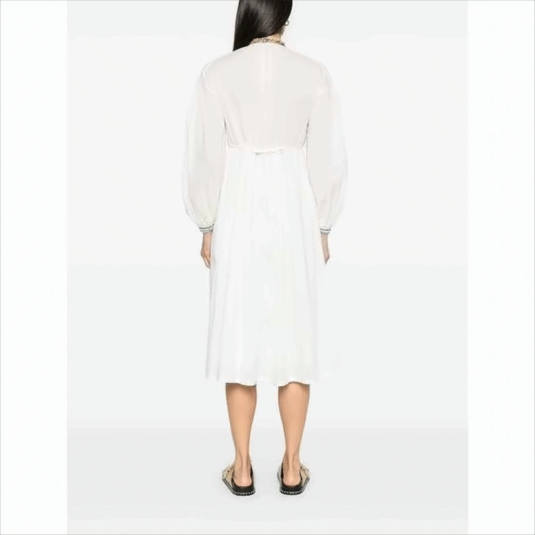 Flowing White Midi Dress