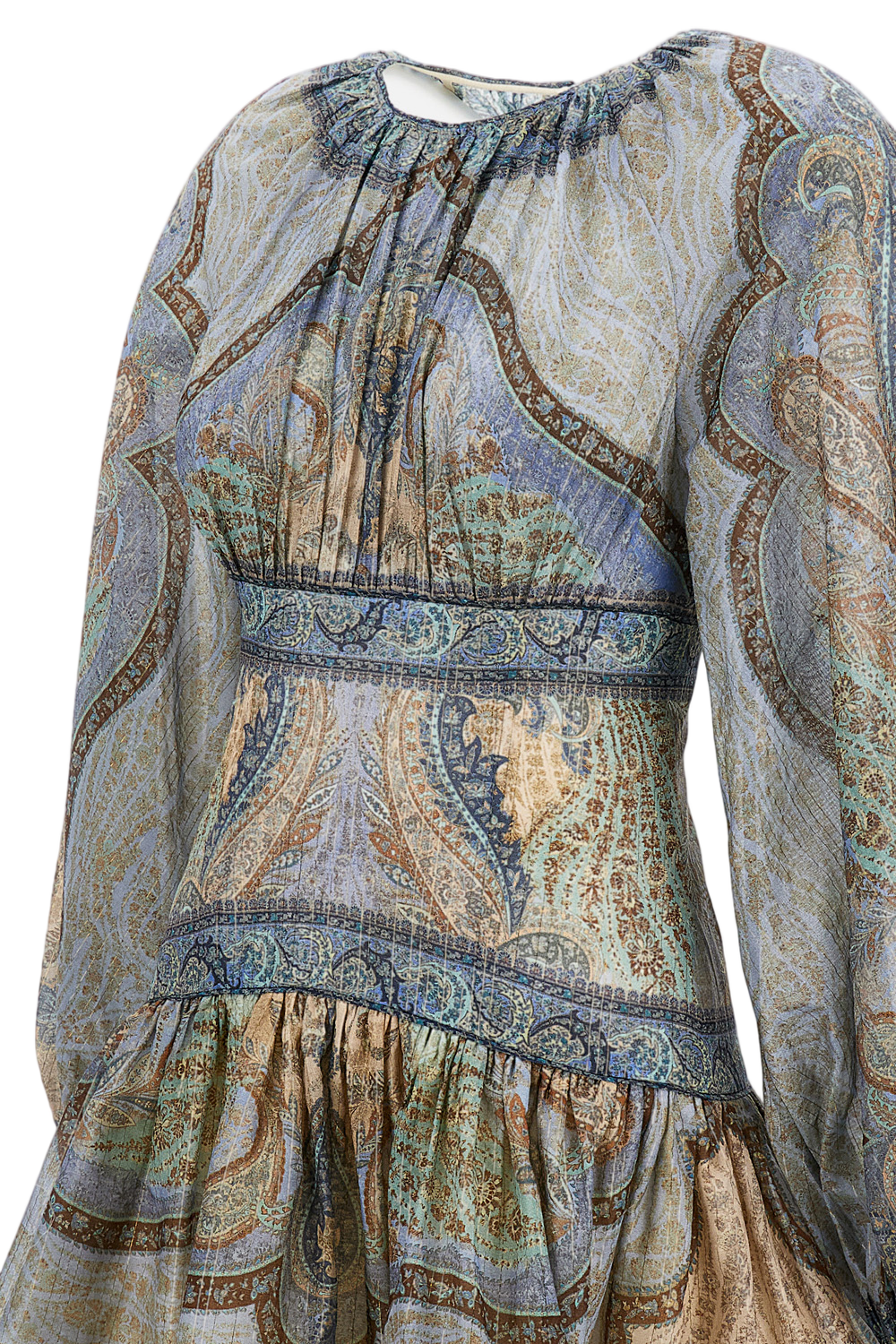 Cotton-Silk Mini Dress With Fitted Bodice