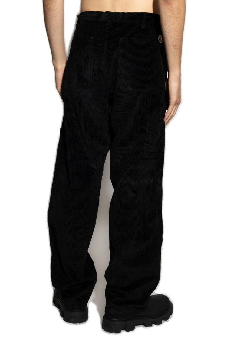 Straight-Fit Textured Cotton Pants