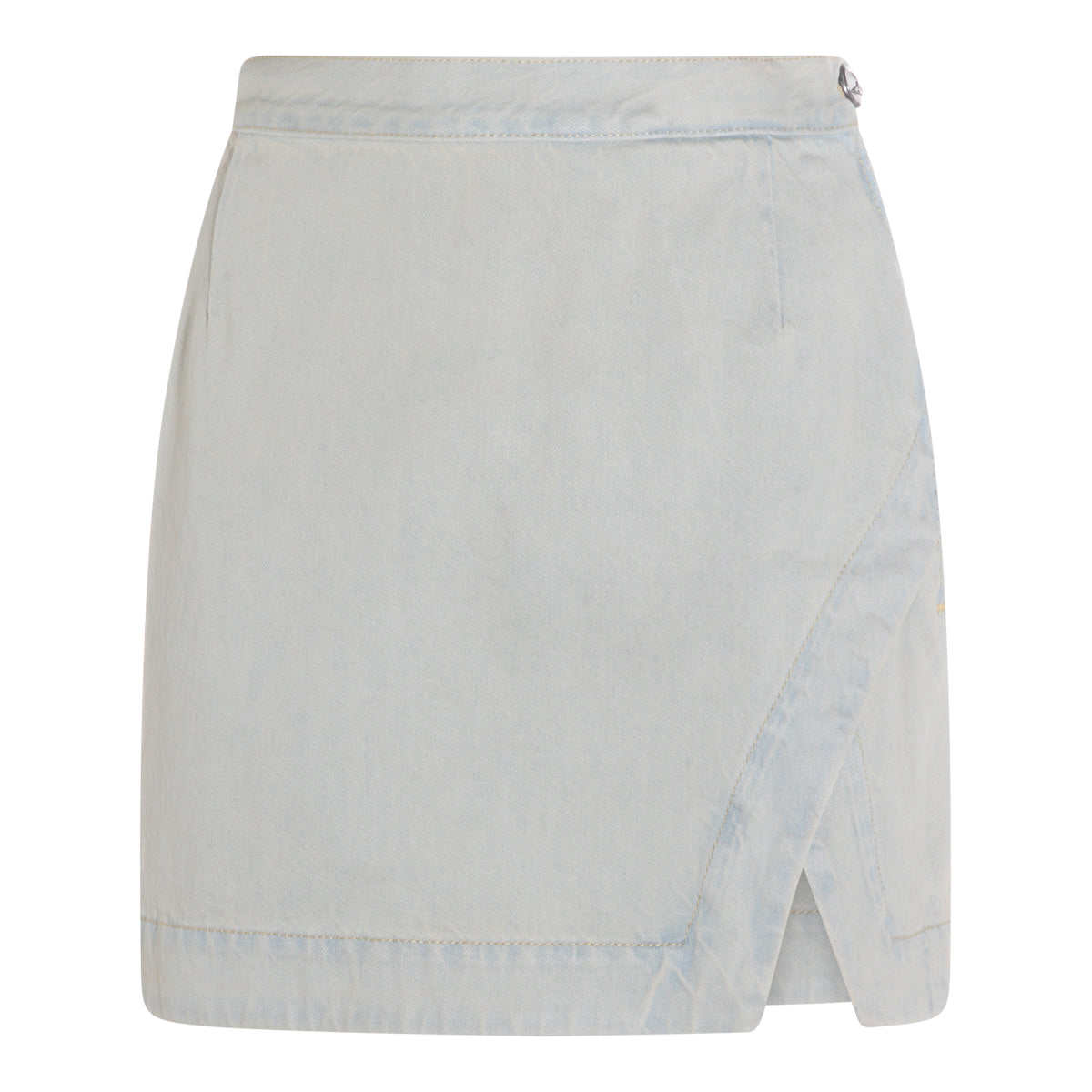 Blue Fabric A-line Midi Skirt