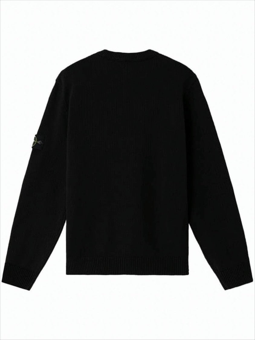Knit Sweater with Signature Sleeve Patch