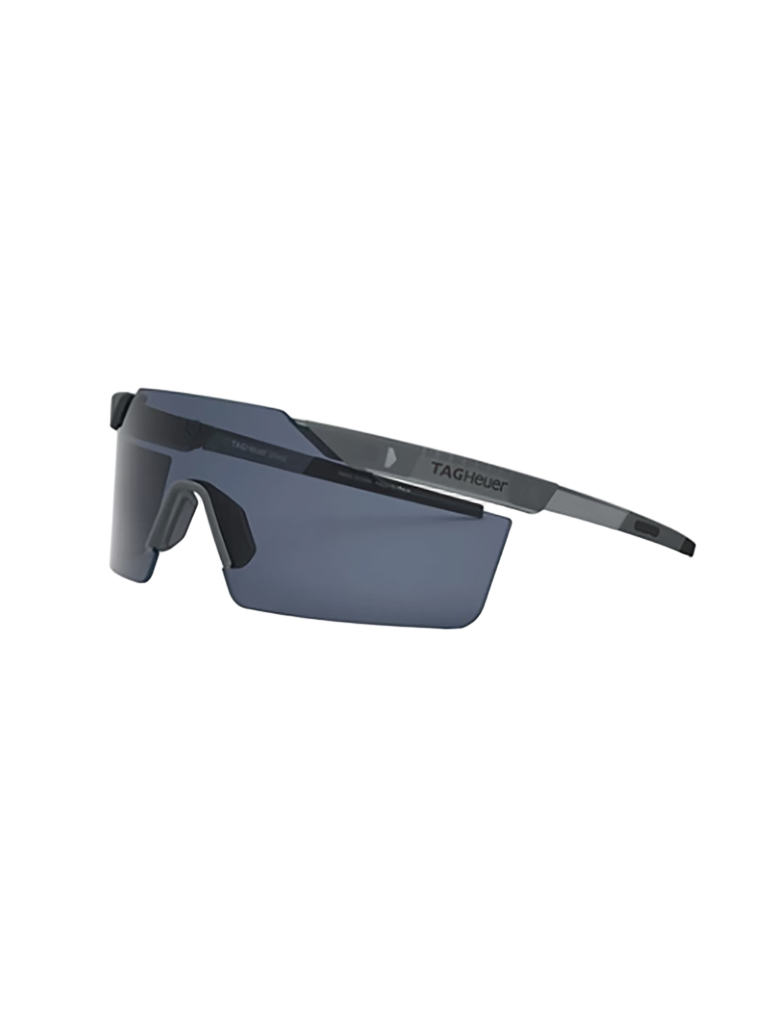 Streamlined Sunglasses With Metallic Finish And Dark Lens