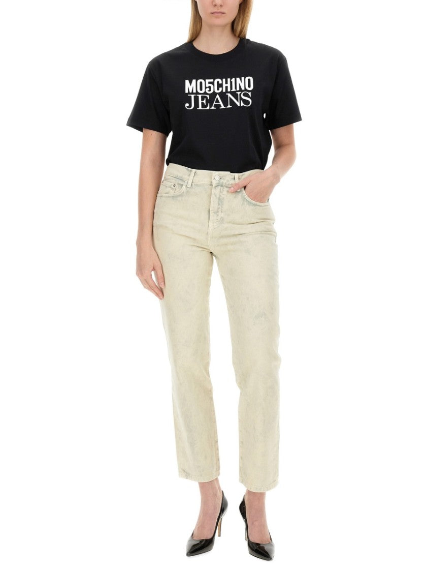 Faded Wash Cropped Jeans