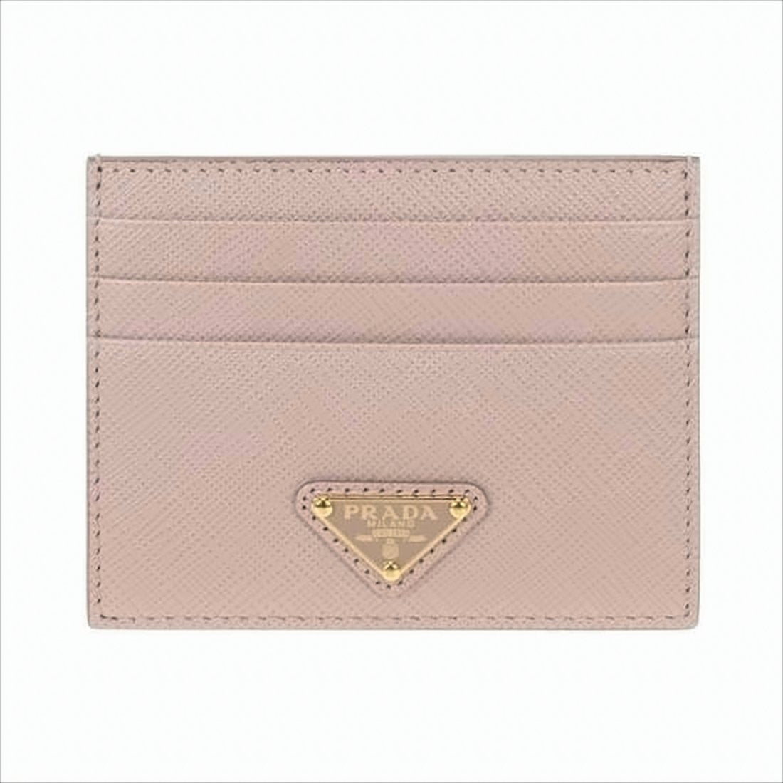 Textured Calf Leather Cardholder with Gold-tone Logo