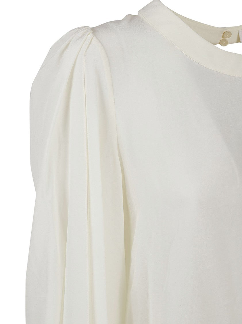 Relaxed-Fit Silk Shirt With Billowy Sleeves