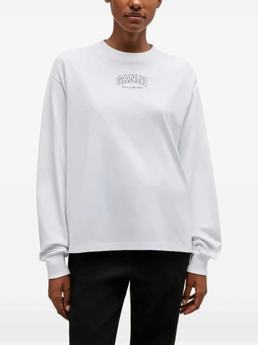 Long-Sleeve Top with Subtle Logo Design