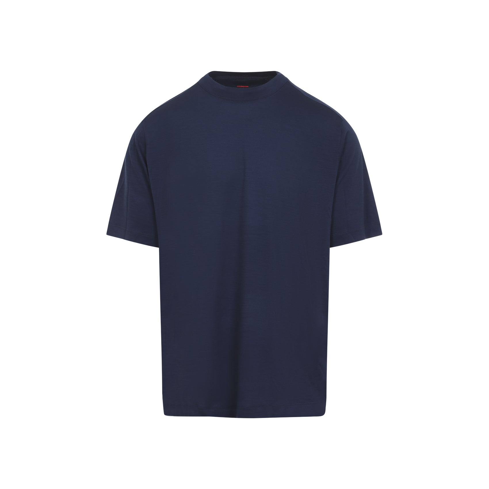 Minimalistic Blue T-Shirt with Classic Crew Neckline