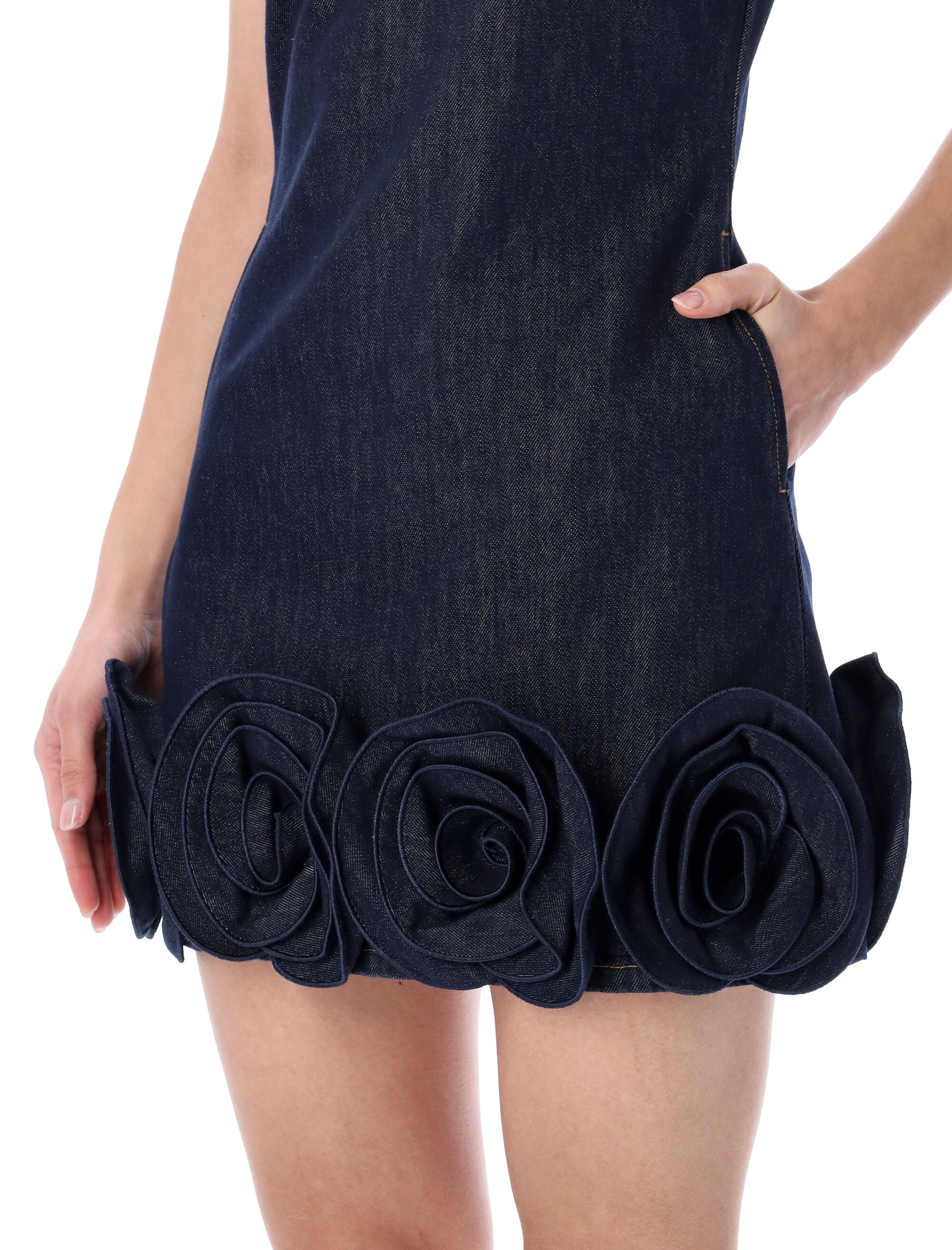Denim Flower Mini Dress