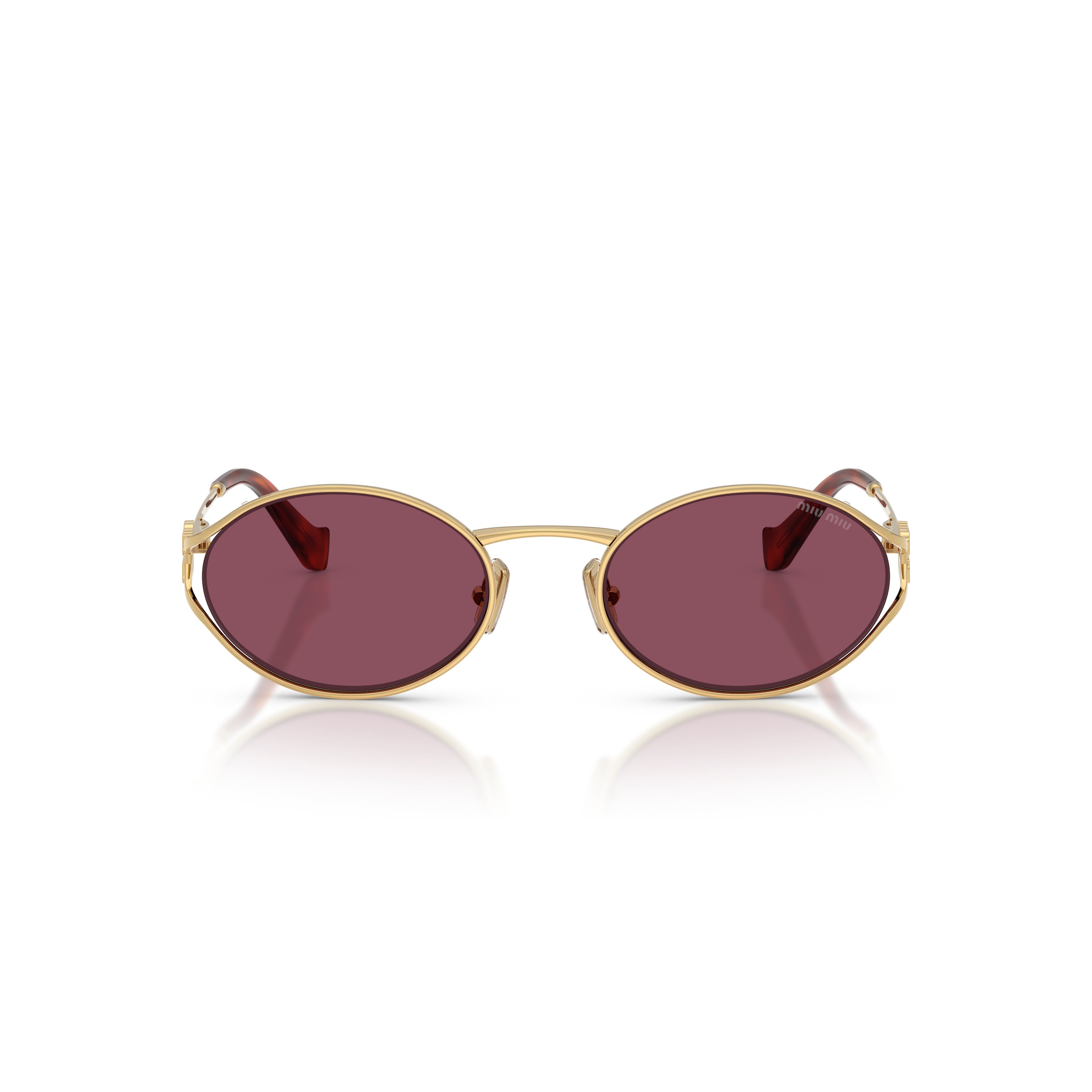 0mu 52ys Burgundy Lens Oval Sunglasses