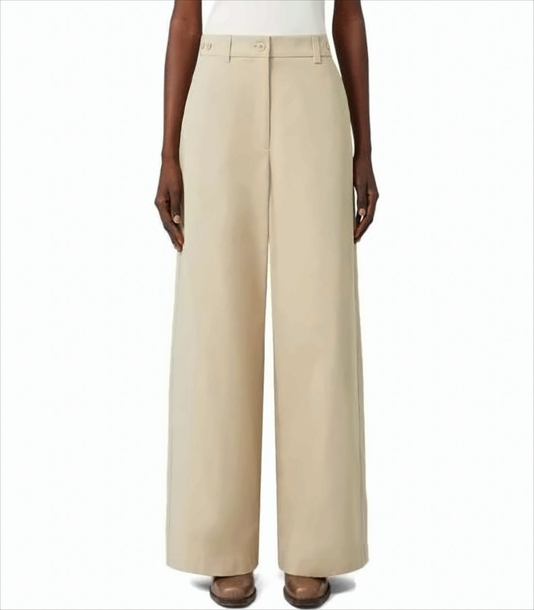 High-Waist Straight-Leg Pants with Minimalist Design
