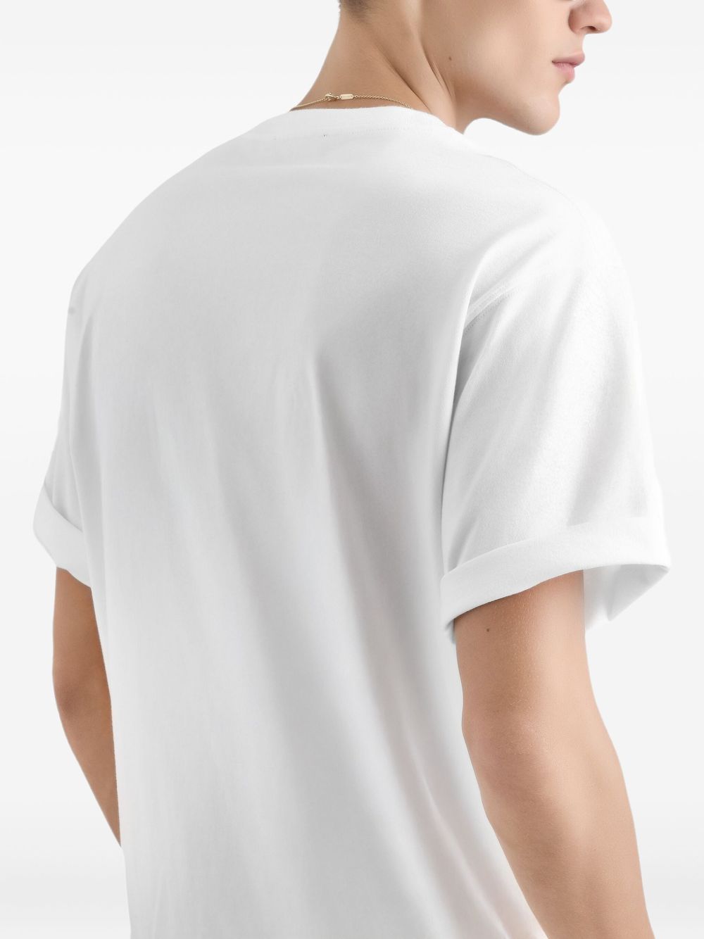 Relaxed-Fit White T-Shirt With Bold Logo Design