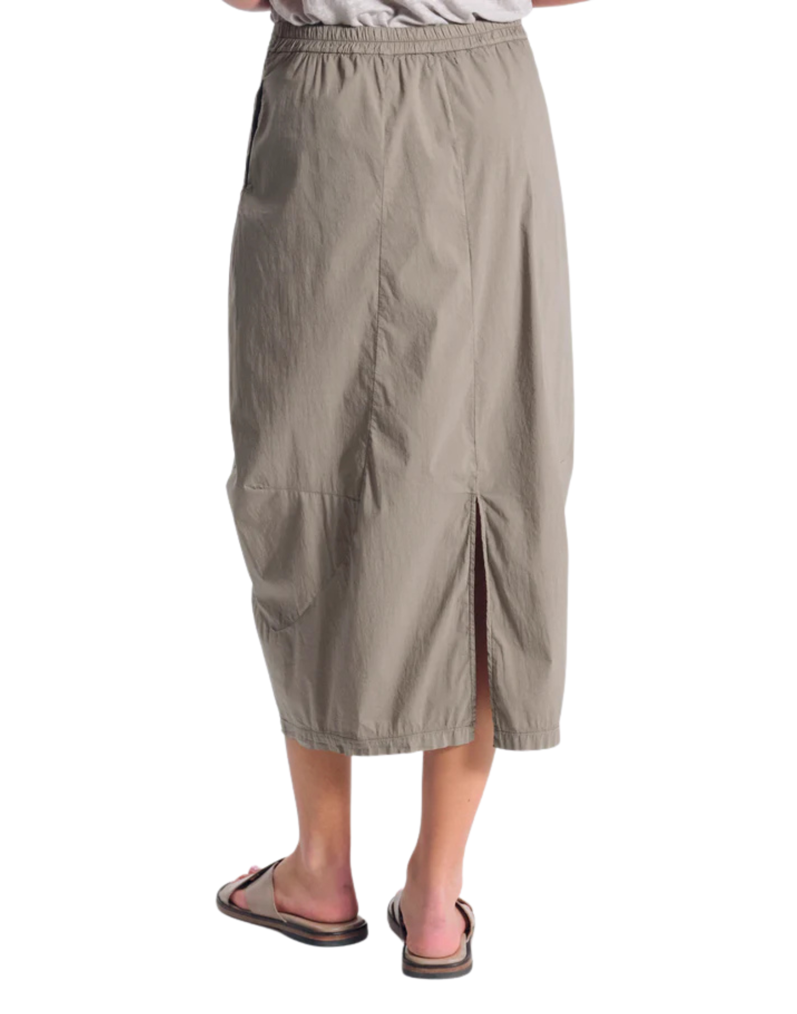 Women’s Midi Skirt In Stretch Cotton Taupe