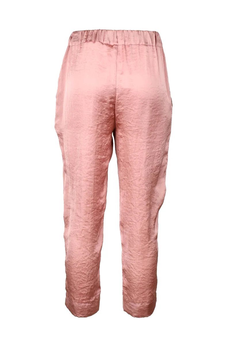 Cropped Copper Trousers with Relaxed Fit
