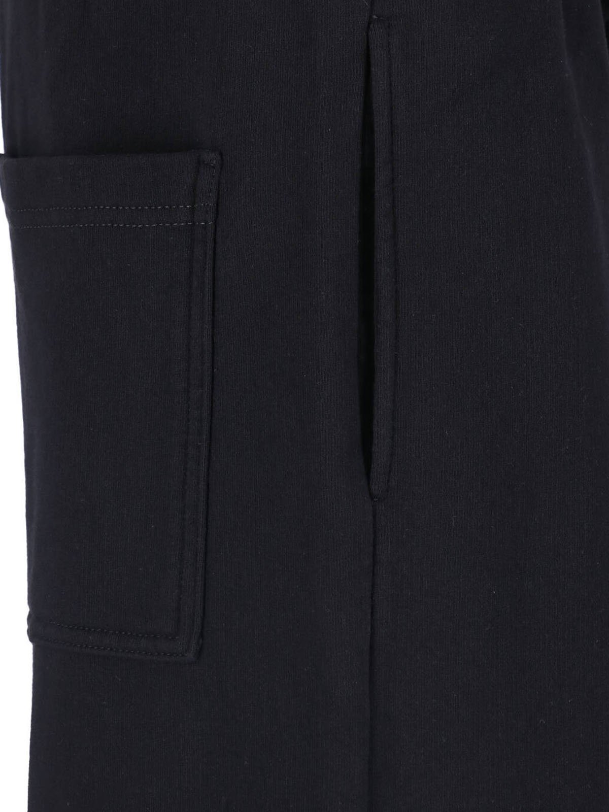Black Wide-Leg Drawstring Patch Trousers