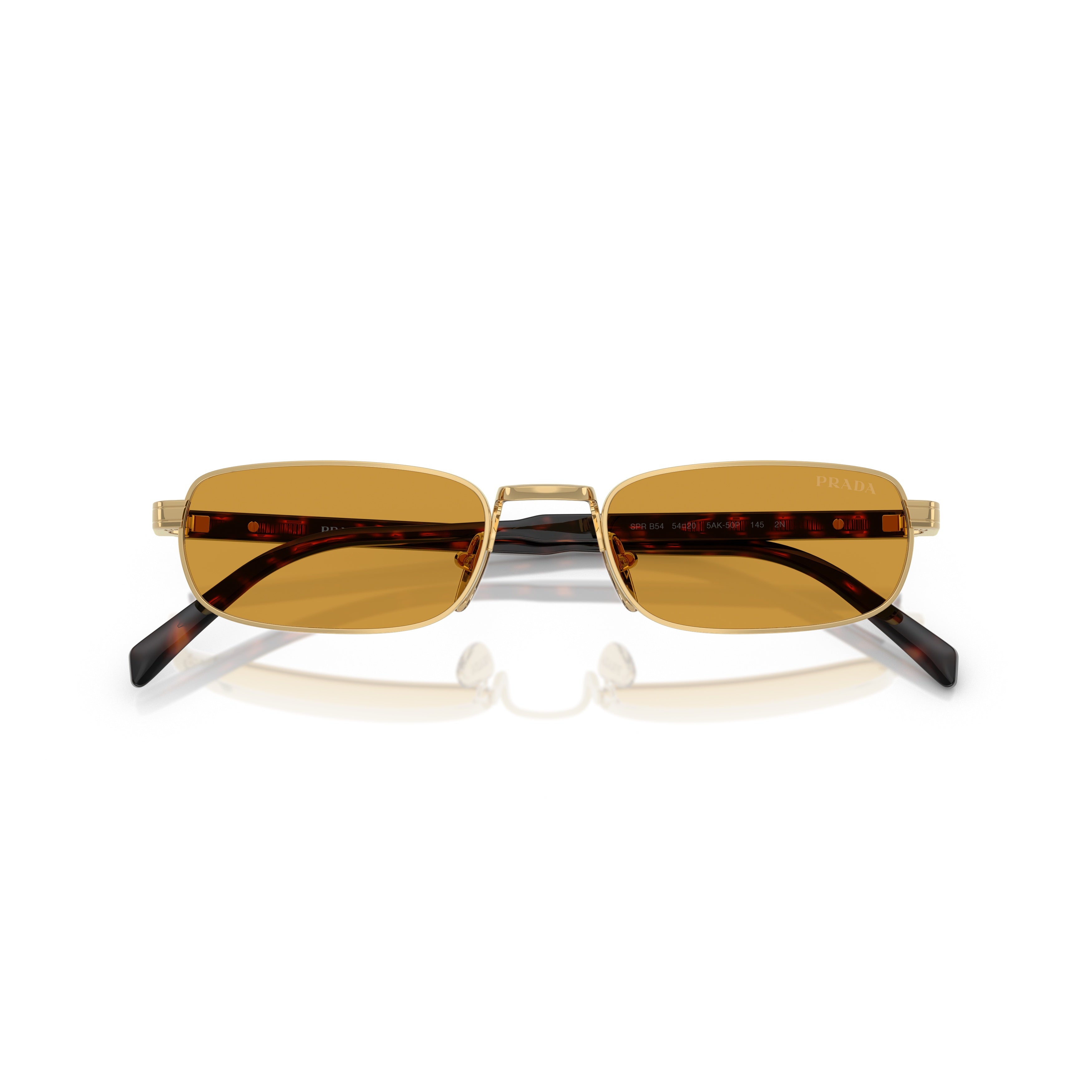 0pr B54s Amber-Tinted Rectangular Sunglasses