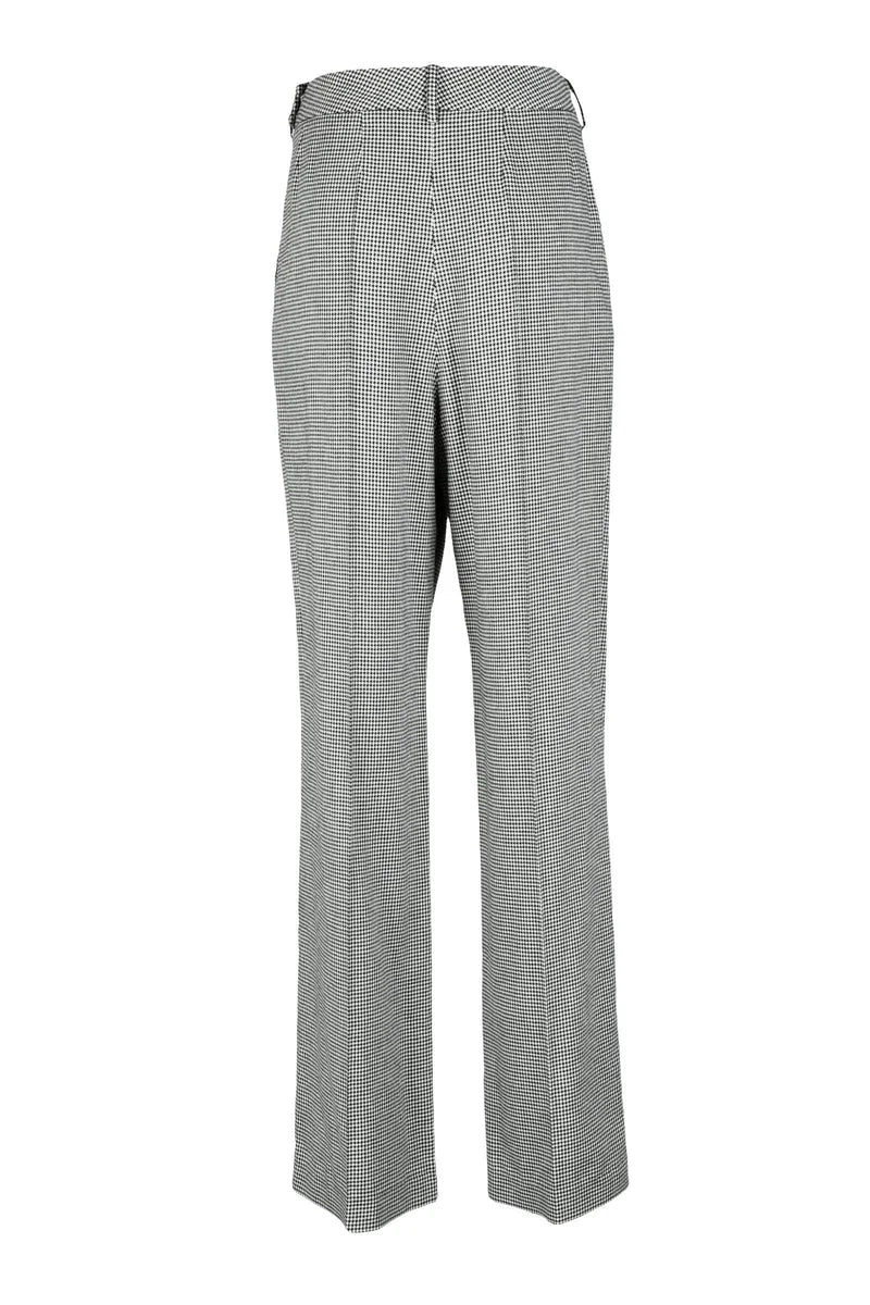 Viscose Wool Trousers - White/Black