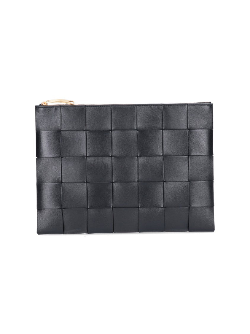 Intrecciato Lambskin Pouch With Gold Hardware