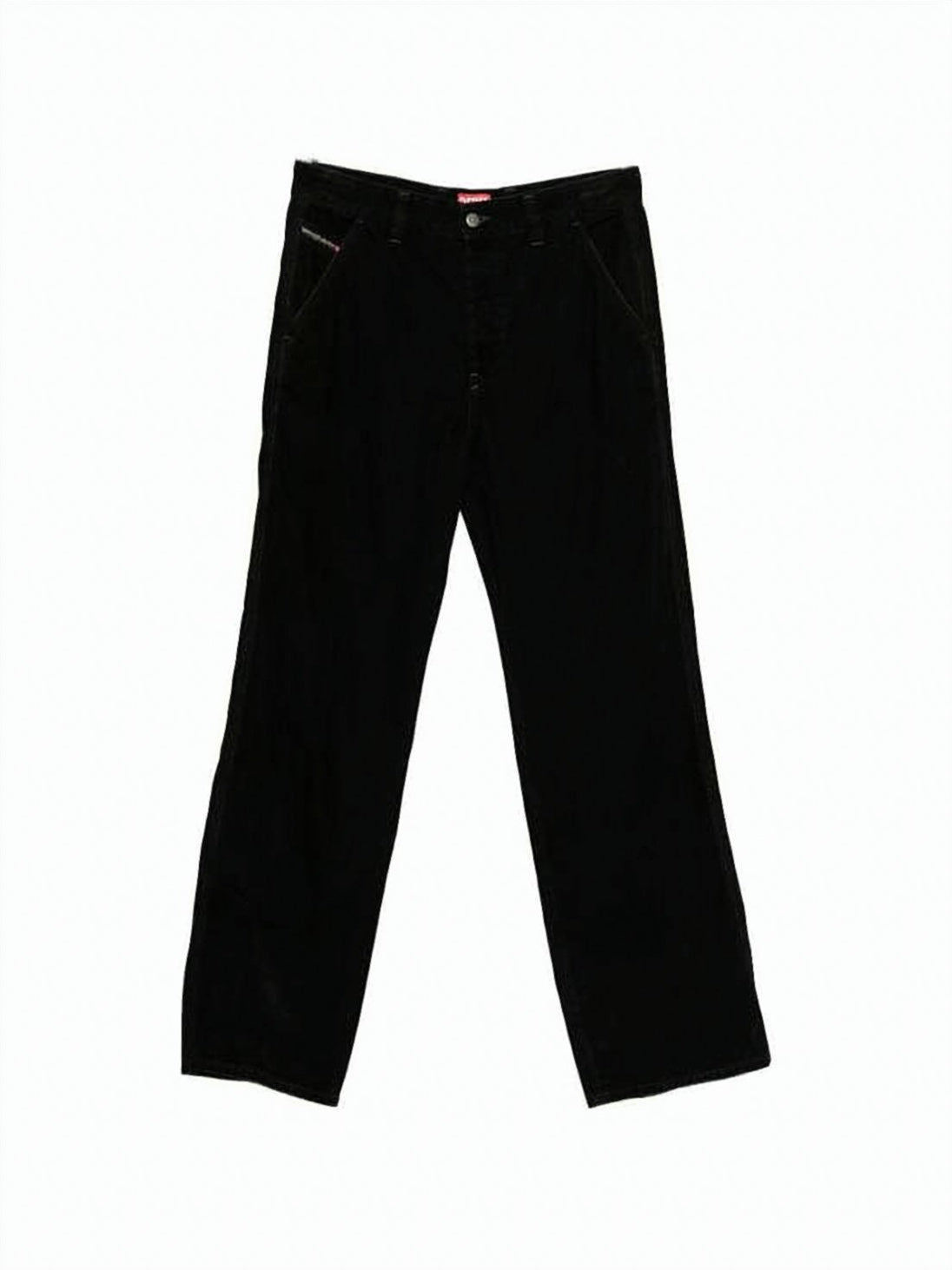 Straight-Leg Casual Pants with Textured Fabric