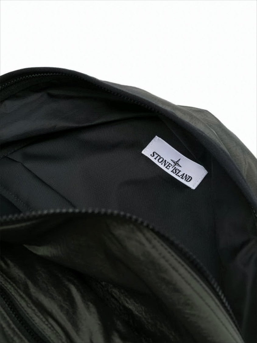 Sleek Rounded Nylon Backpack with Adjustable Straps