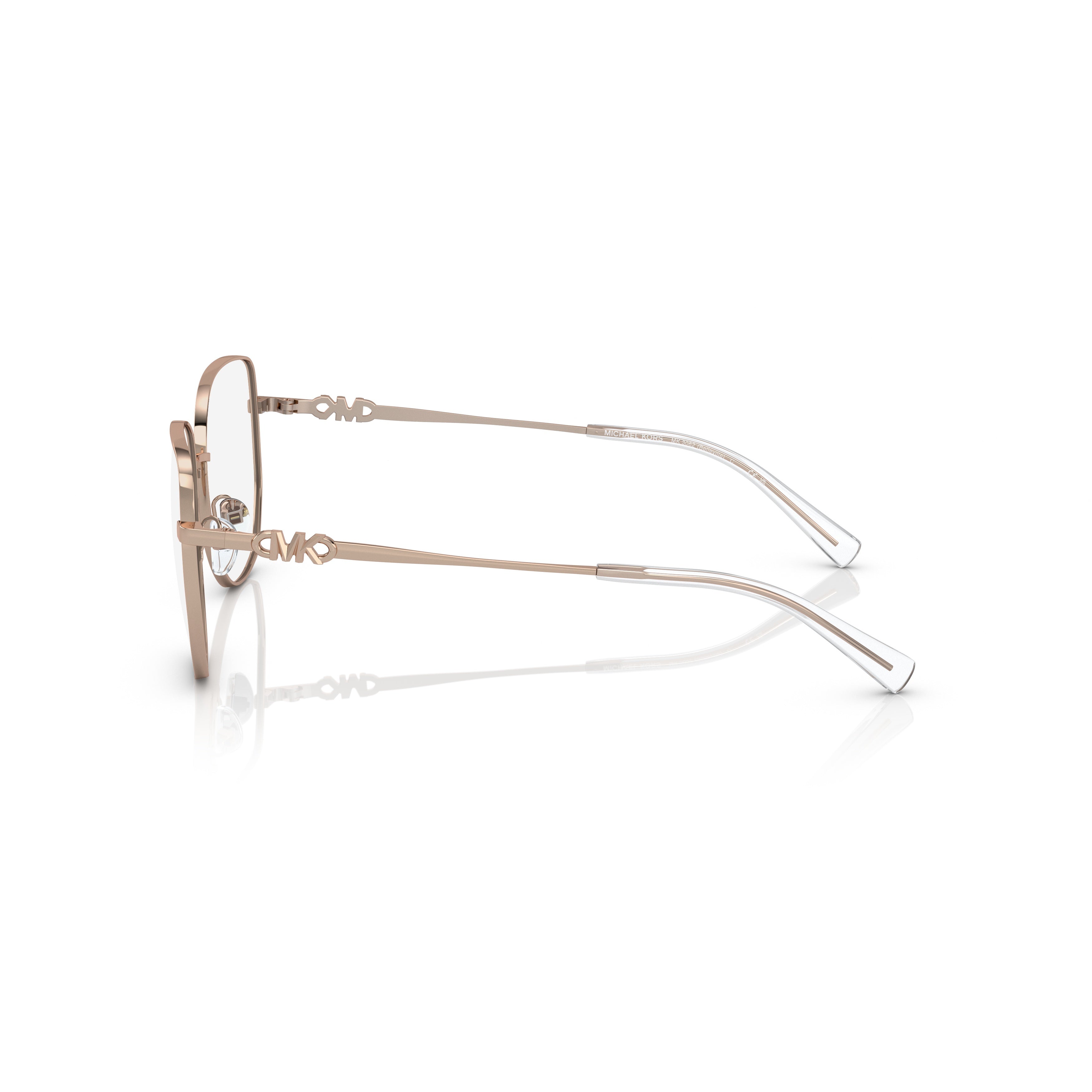 0mk3062 Square Thin Metal Frame Eyeglasses with Cut-Out Temples