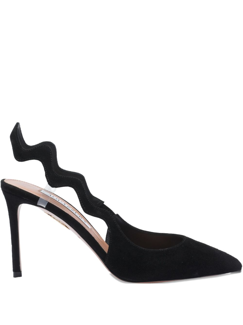 Slingback Pumps with Wavy Cut-Out Detail