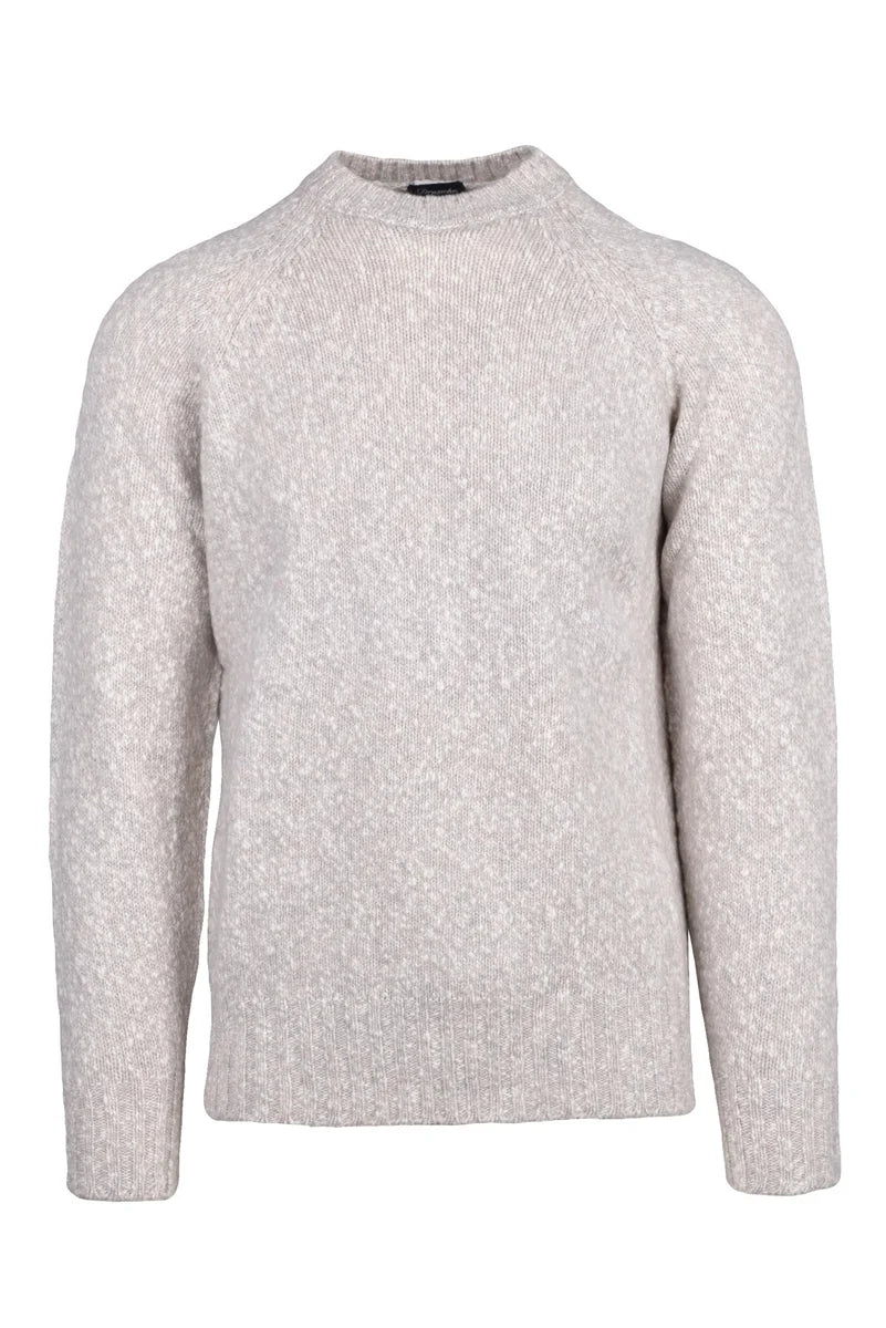 Crew Neck Sweater - White/Grey