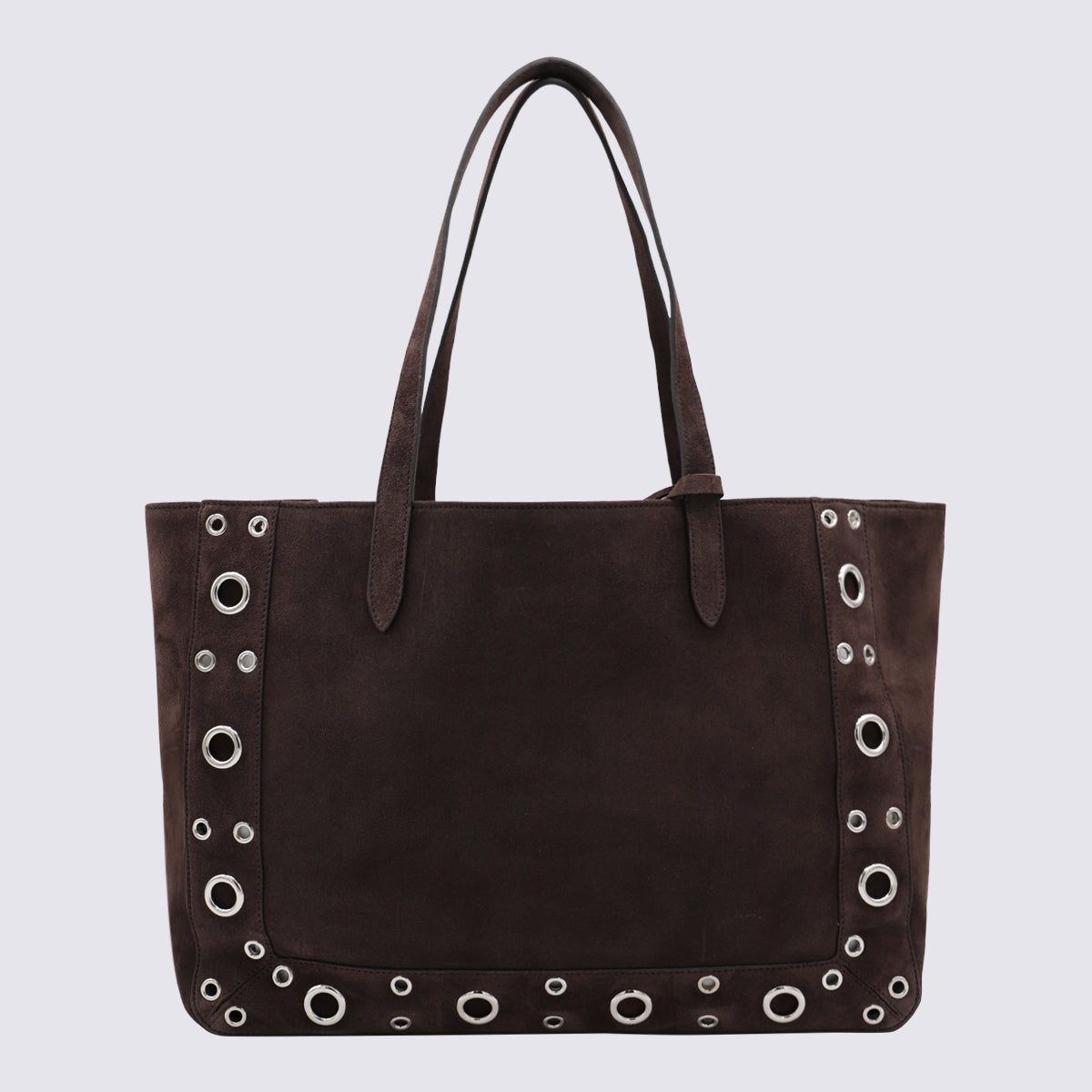 Embellished Brown Leather Tote